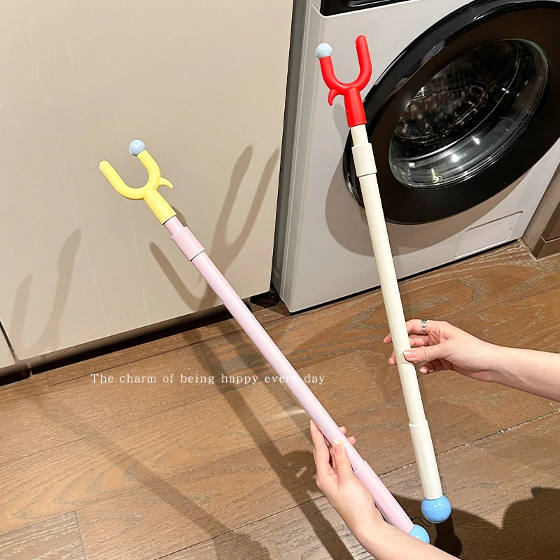 衣叉撑衣架可伸缩高颜值奶油风阳台出租房挂取衣服塑料网红晾衣杆