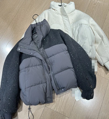 【门店同款】ENJOY冬季亮片毛呢拼接外套 160895763