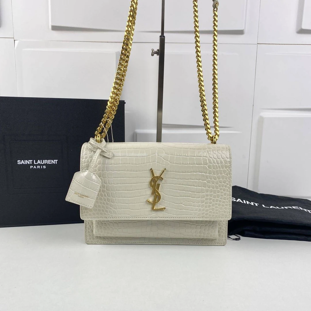 99新 YSL/圣罗兰 丁丁专属 圣罗兰白金中号日落 LM3247