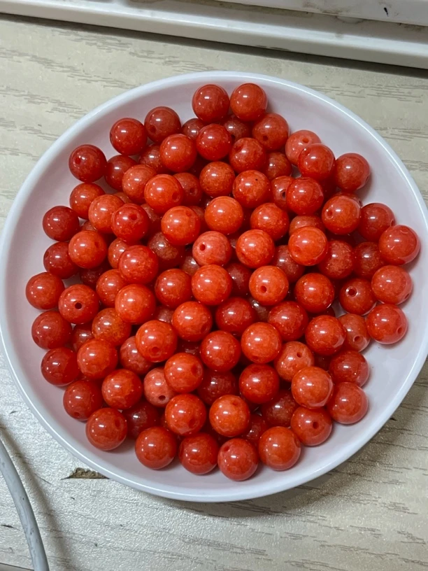 南红 满肉柿子红散珠A210 卡4MM 108颗（赠弹力绳）