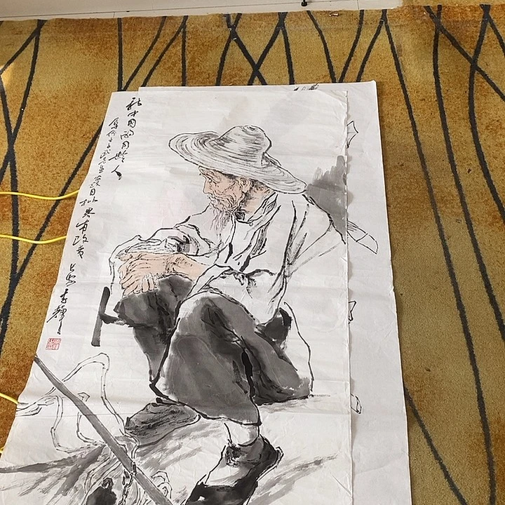 用***3国画68/138李辉手绘画芯破