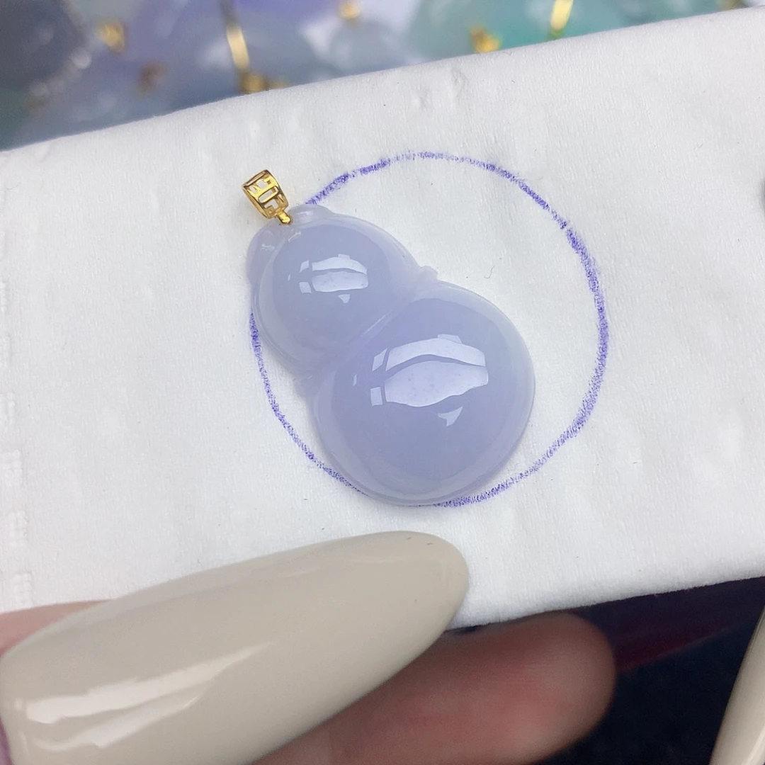 翡翠18K金镶嵌颈饰天然缅甸翡翠a货百元以上9元证书费自理