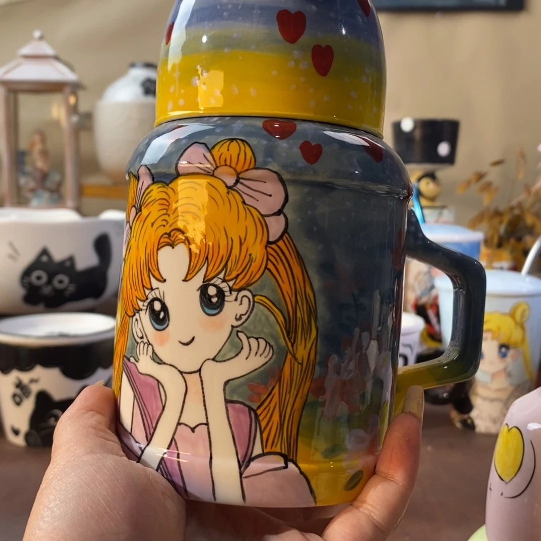 杯景德镇文创手绘可爱水杯
