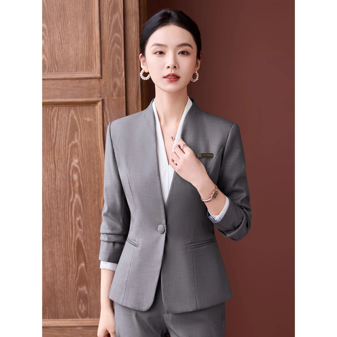 西装套装女高级感公考面试正装气质职业珠宝店工作服酒店前台工装