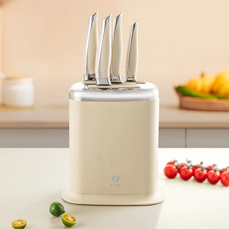 新疆包邮海鸥白钢座5件套刀厨房用刀具锋利