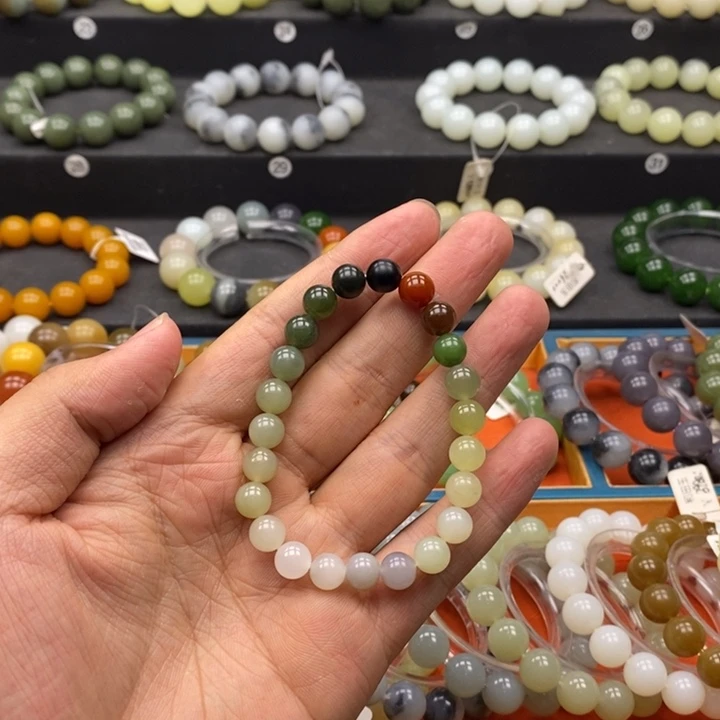 和田玉未镶嵌手链w卡8