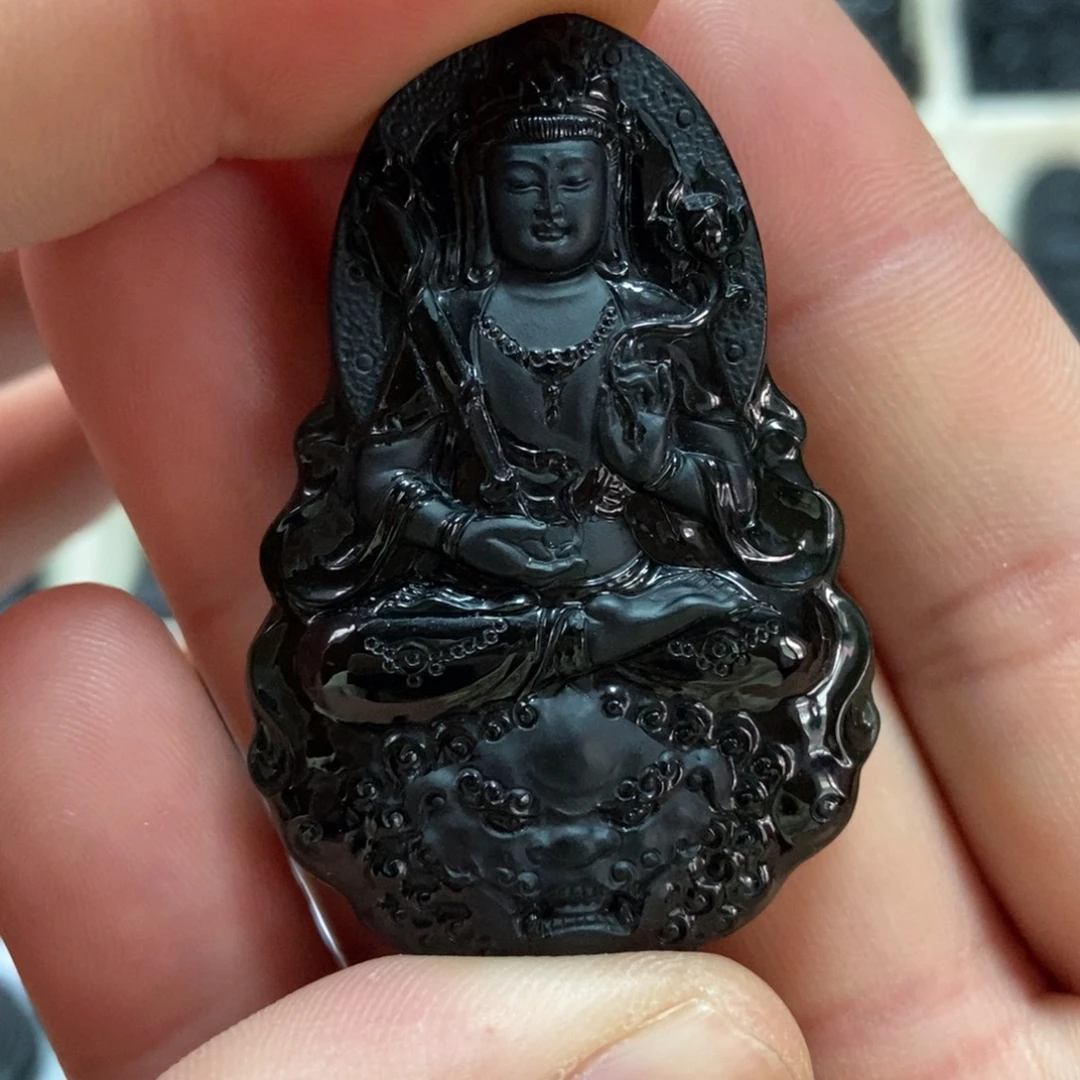 翡翠未镶嵌颈饰文殊菩萨