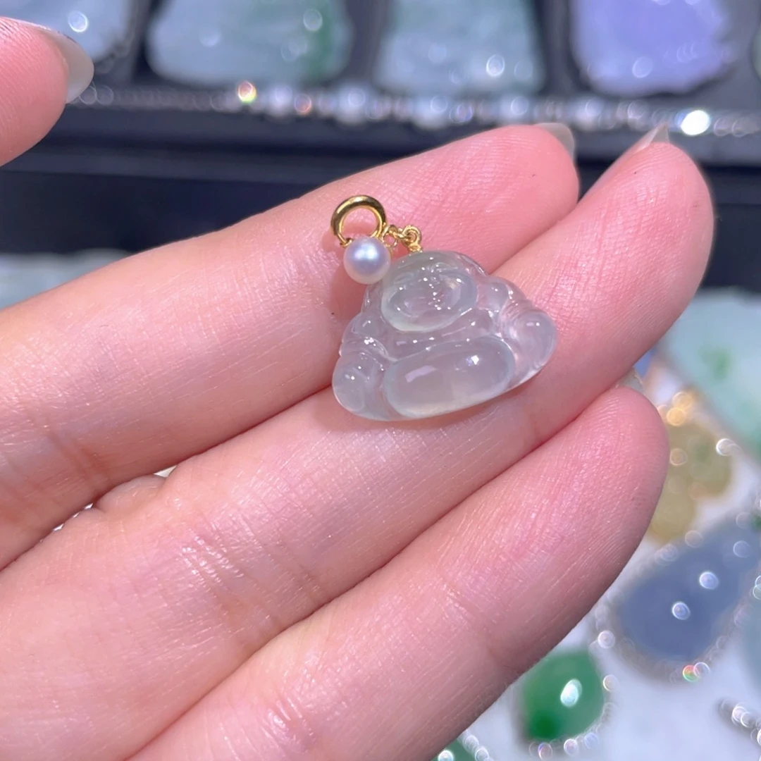 颈饰18K金镶嵌翡翠翡翠