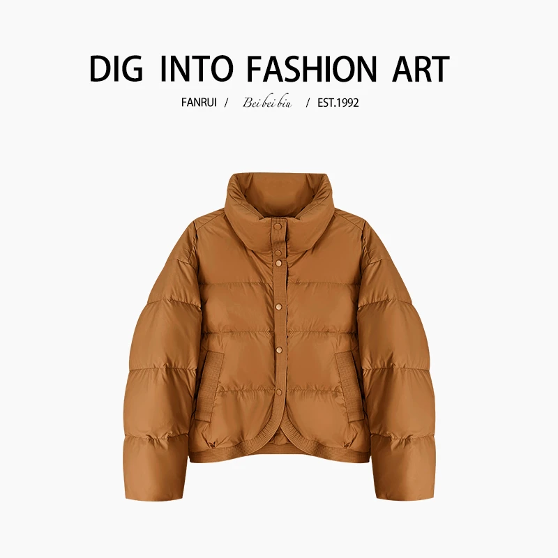 FANRUI/泛芮「卡布奇诺 」冬款短款保暖加厚羽绒服女鸭绒外套B12337