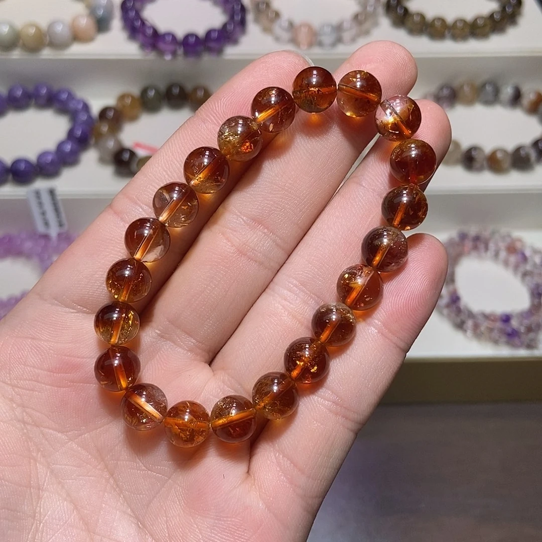 未镶嵌手链水晶金红体巴西暴力黄9