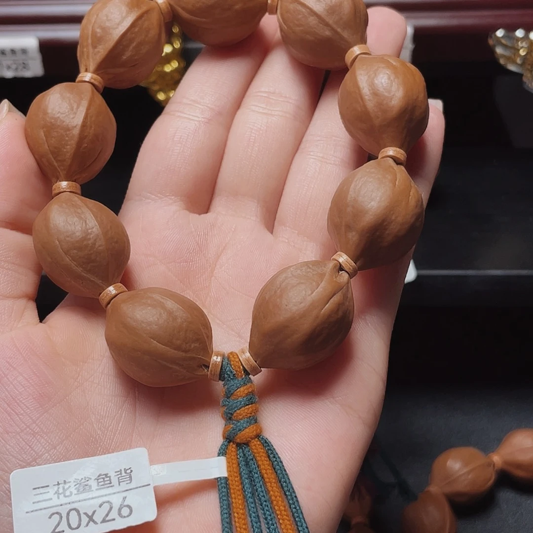 天***～橄榄核手串/手链20*26三花鲨鱼背