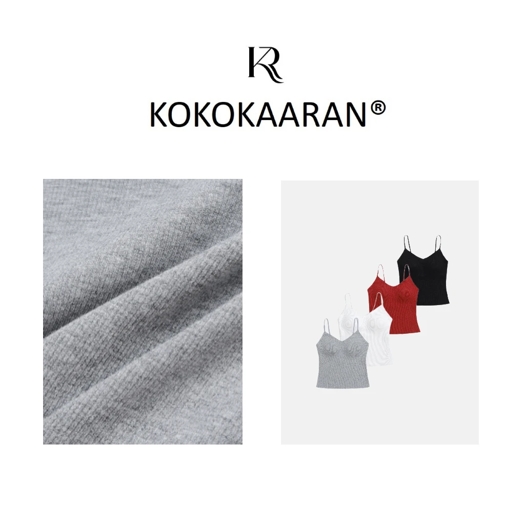 kokokaaran/可可咔伦 春季简约纯色休闲百搭吊带打底背心SH25014