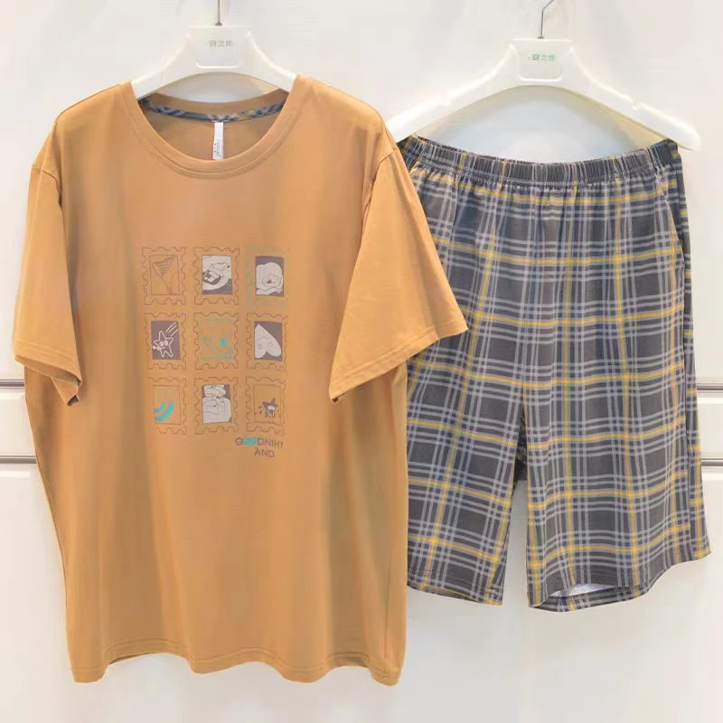 彩色家睡衣夏季男士家居服10108