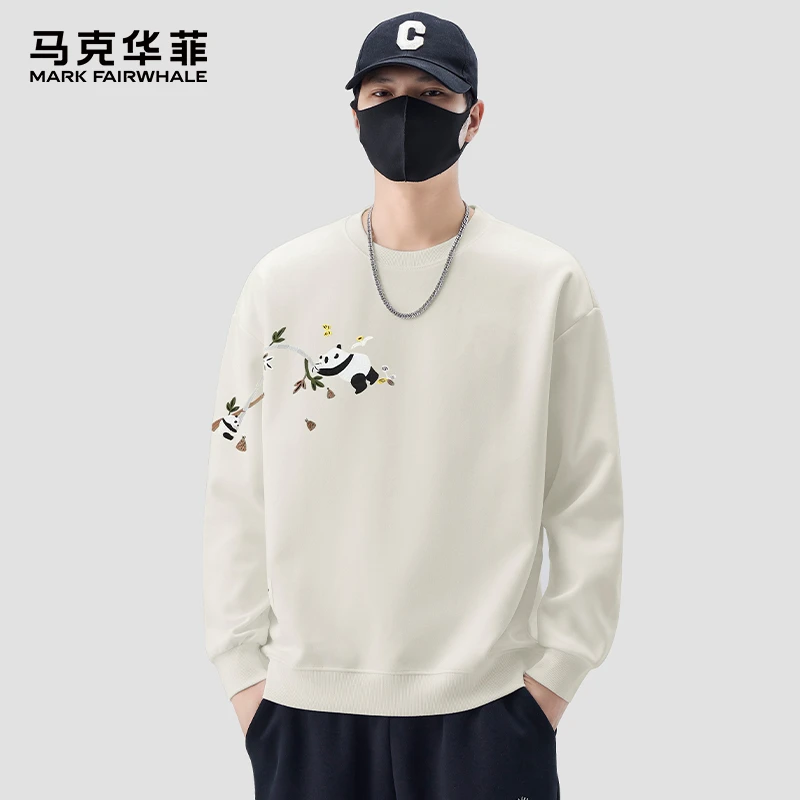 MARK FAIRWHALE/马克华菲重磅国潮刺绣男士长袖卫衣春秋百搭上衣
