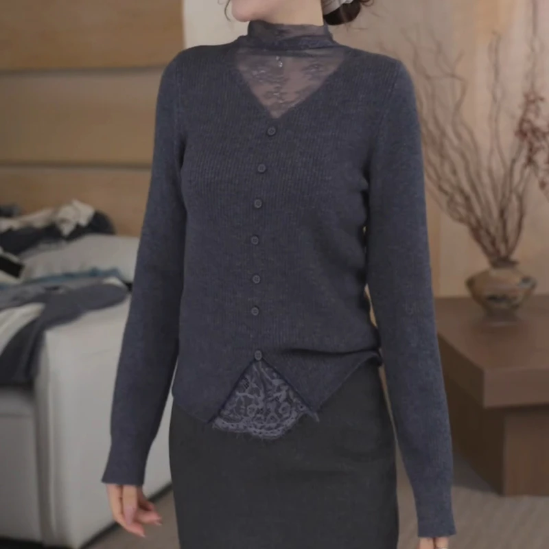 秋冬新款加厚加绒长袖拼接打底衫上衣设计感保暖T恤LK2508313