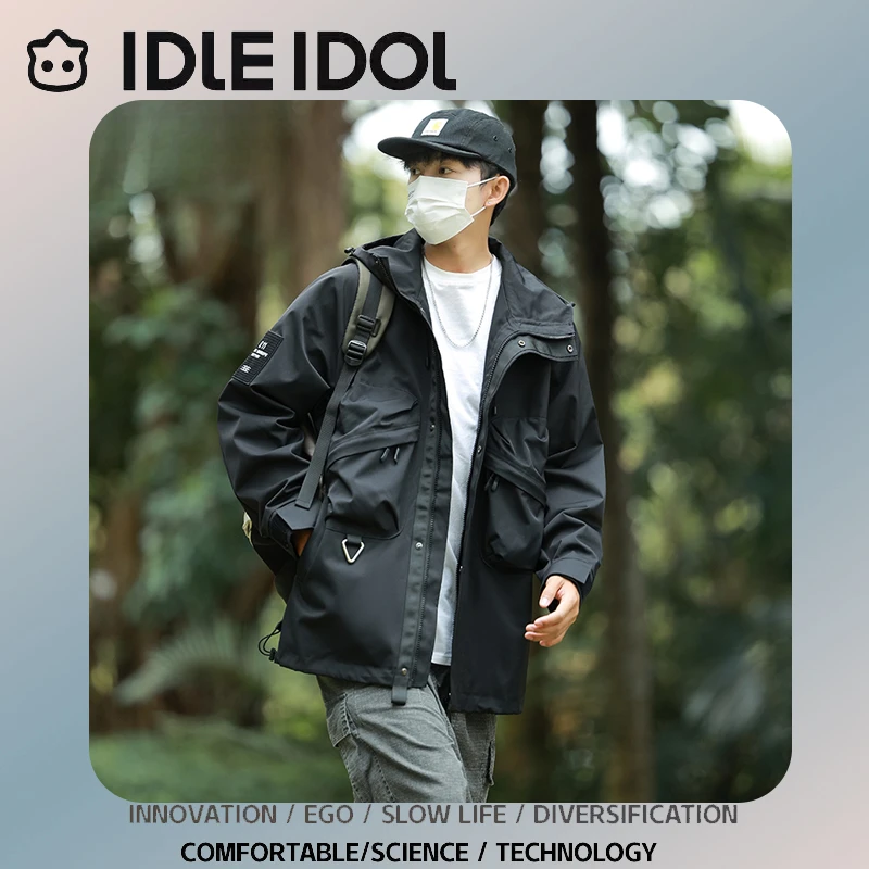 IDLE IDOL冲锋外套春秋潮流防风防泼水户外夹克百搭美式休闲上衣