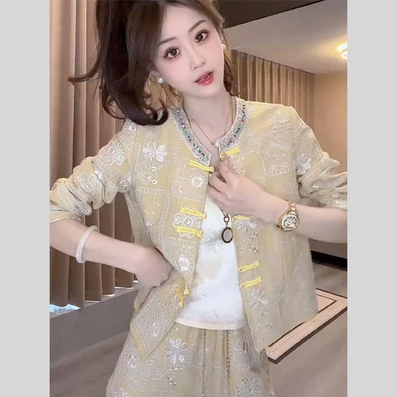 新中式女装国风套装2025春季新款洋气高级感衬衫外套裤子两件套女