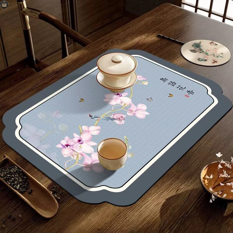 中国风硅藻泥茶桌垫席垫布茶桌吸水茶垫茶台布隔热桌垫茶席茶席垫