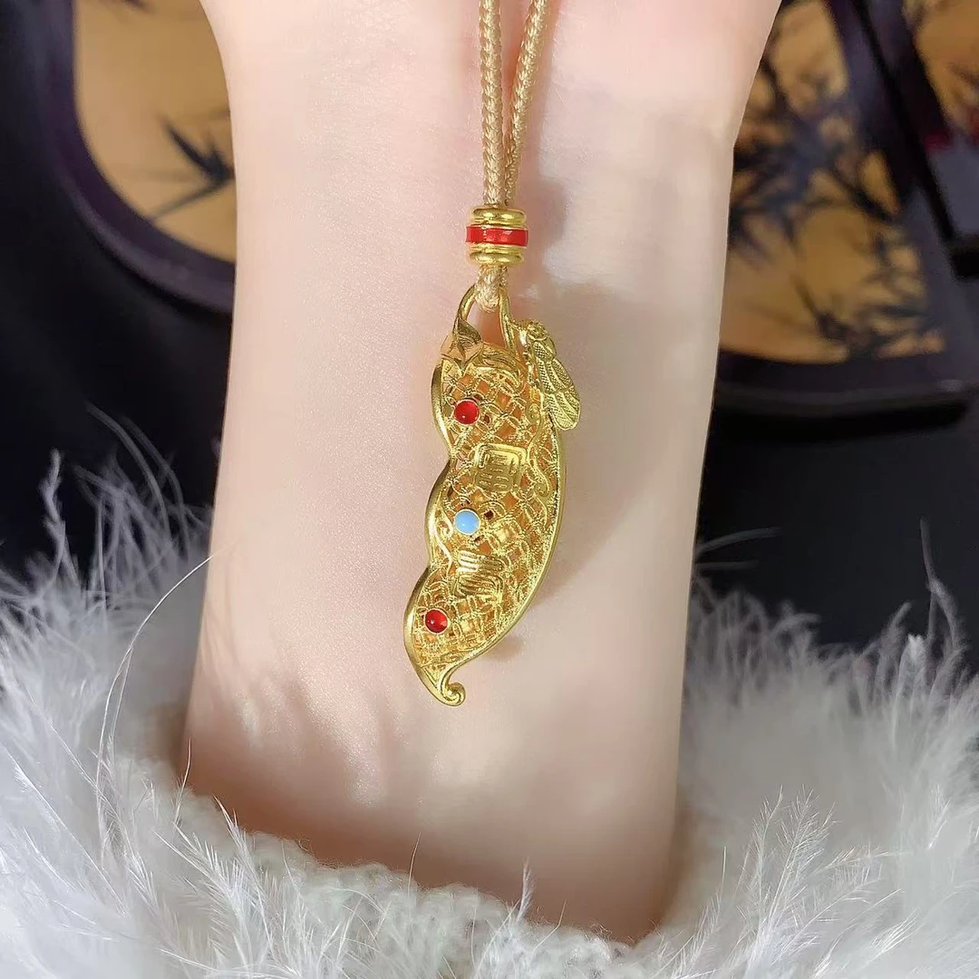 【伟新源】足金999 古法工艺 金蝉四季平安豆16.48克