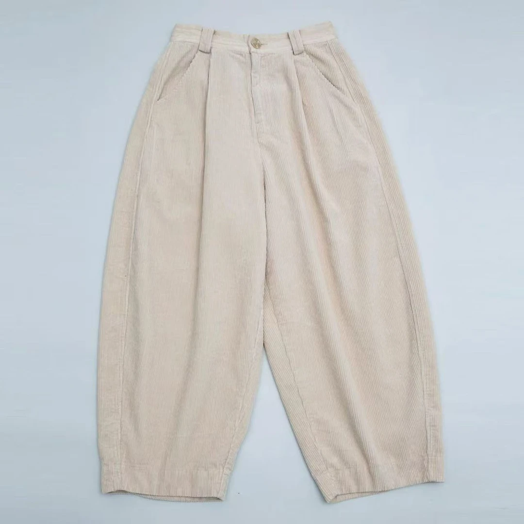 布衣分享 25K0803 垒土原创设计秋冬复古柞丝拼灯芯绒【休闲裤】