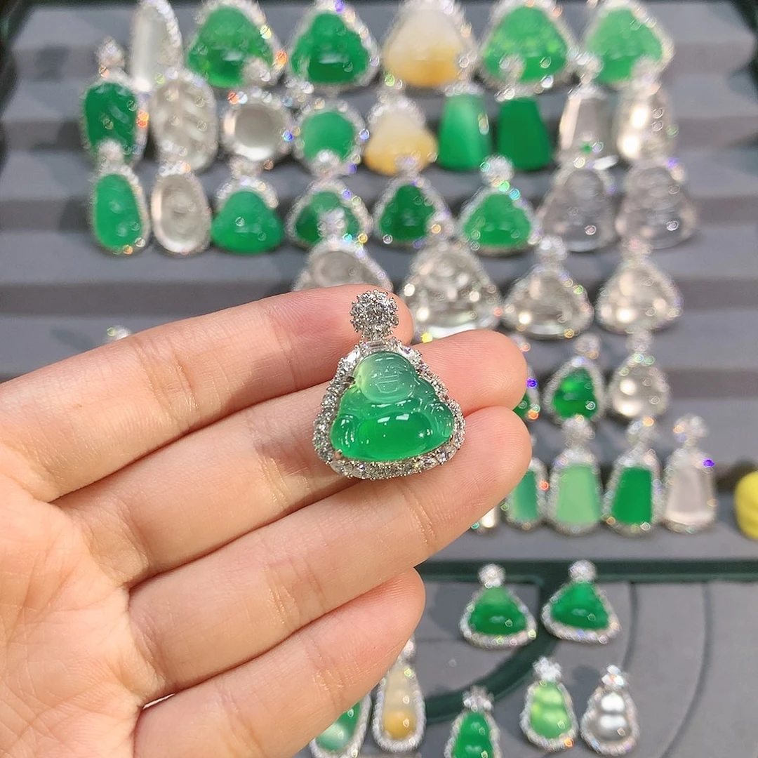 玛瑙/玉髓颈饰银S925镶嵌