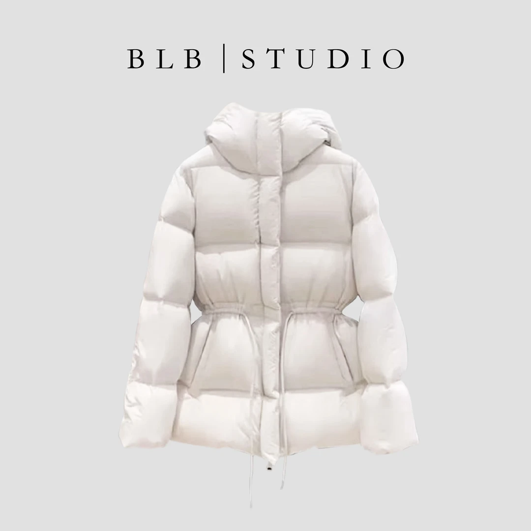 90%白鹅绒！巴黎走秀款，收腰高级欧货冬季新品连帽加厚鹅绒气质