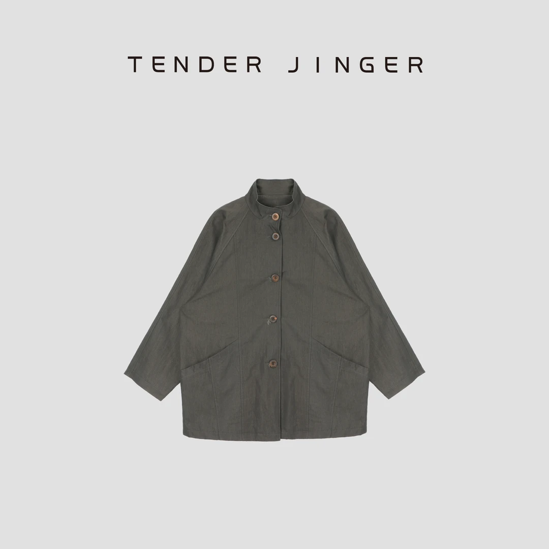 Tender Jinger撞色翻袖廓形风衣外套T53QXX41412
