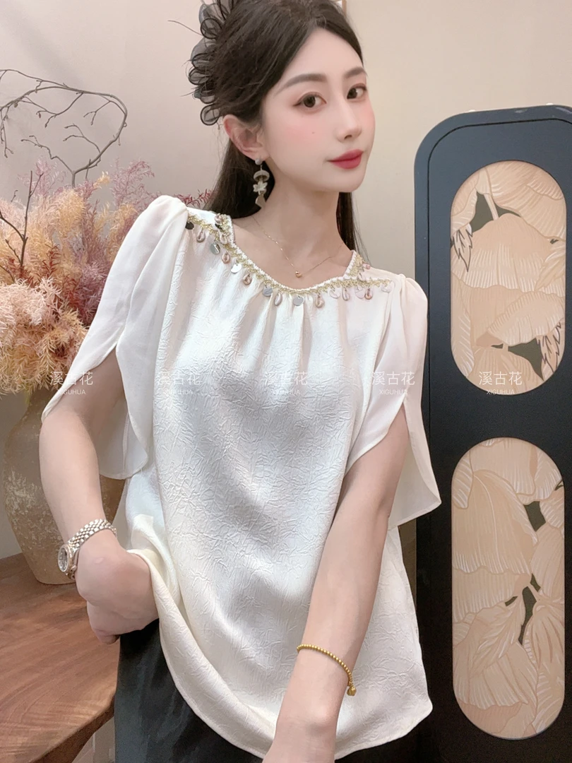 【沐清风】2025夏季气质短袖百搭显瘦新中式短袖女日常T恤