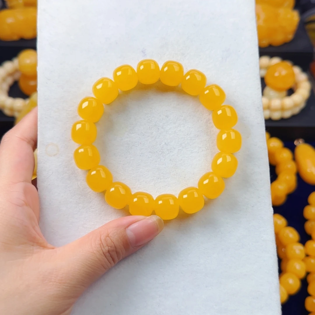 蜜蜡未镶嵌颈饰橘色纯色同料13