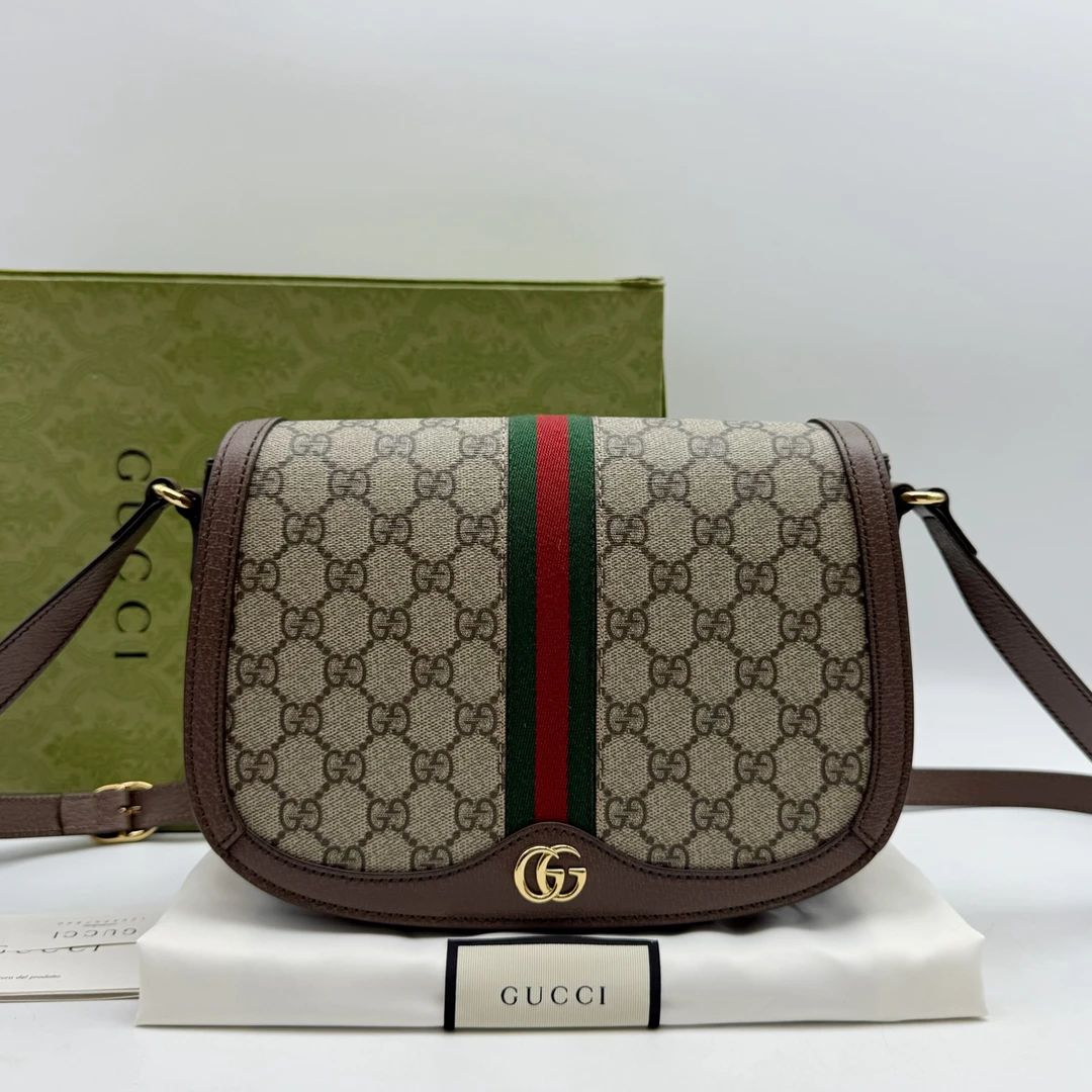 95新 GUCCI/古驰 ophidia老花邮差包
