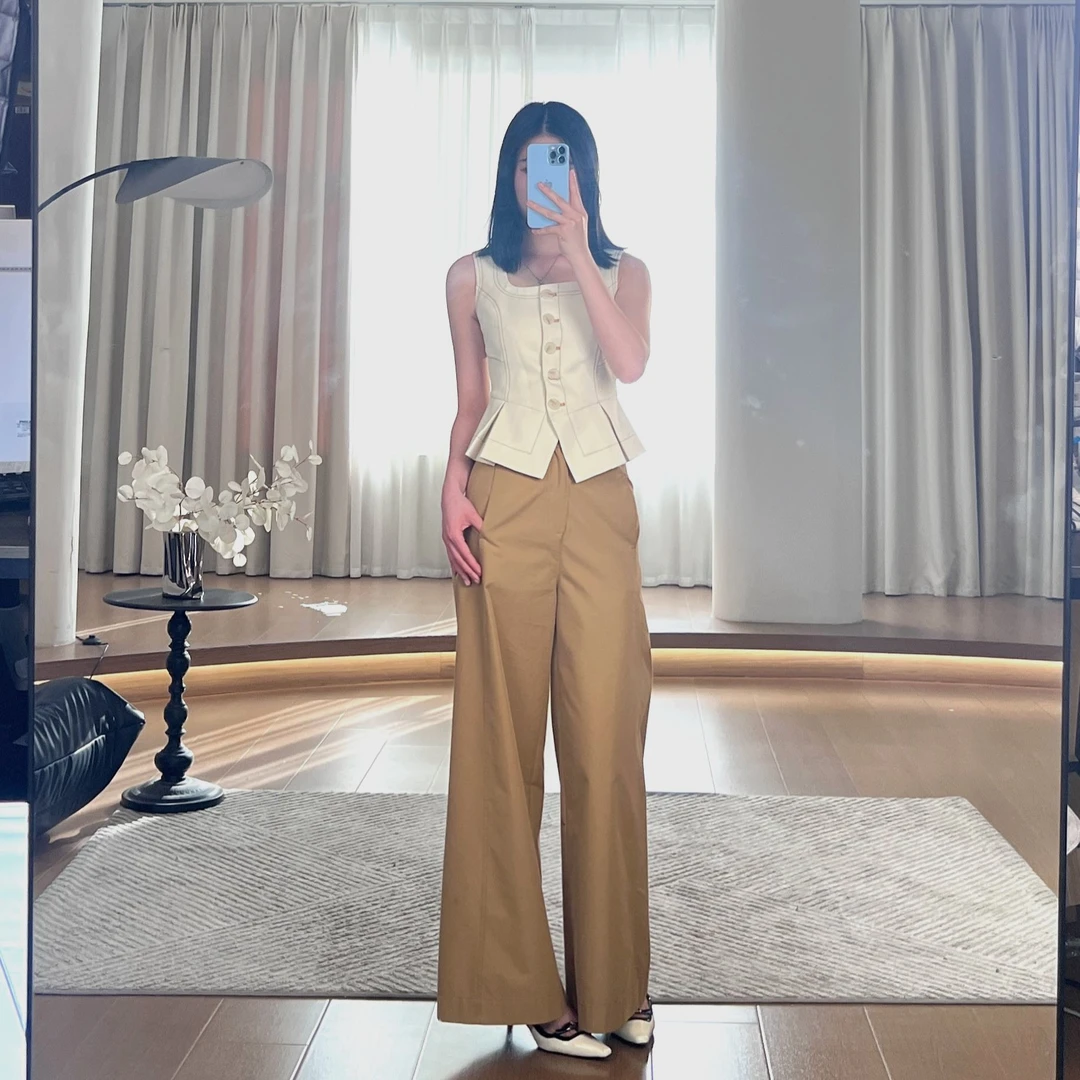 新款【罗曼蒂克】夏季法式气质显瘦设计师背心上衣LZ1398