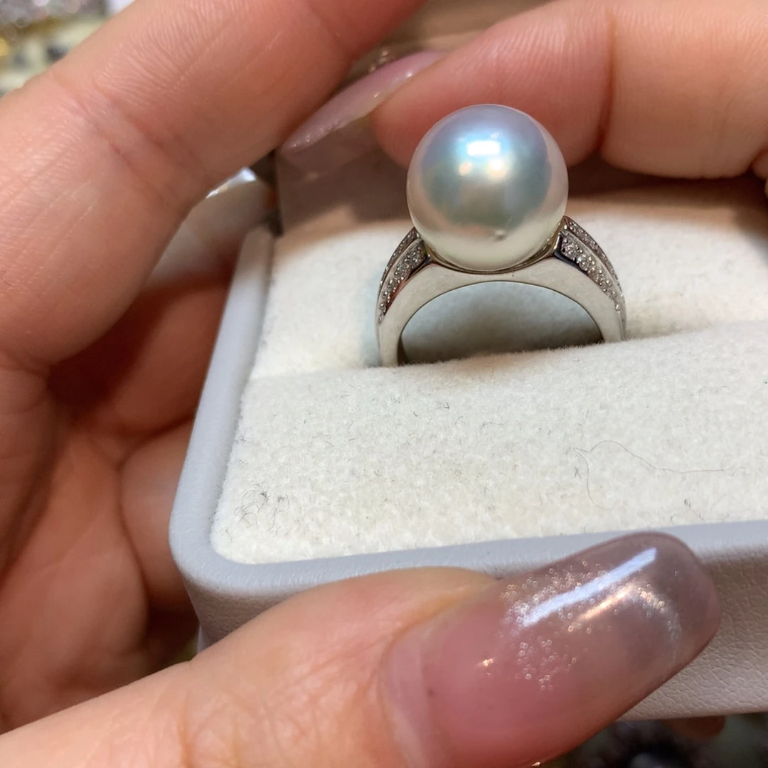 海水珍珠戒指银S925镶嵌