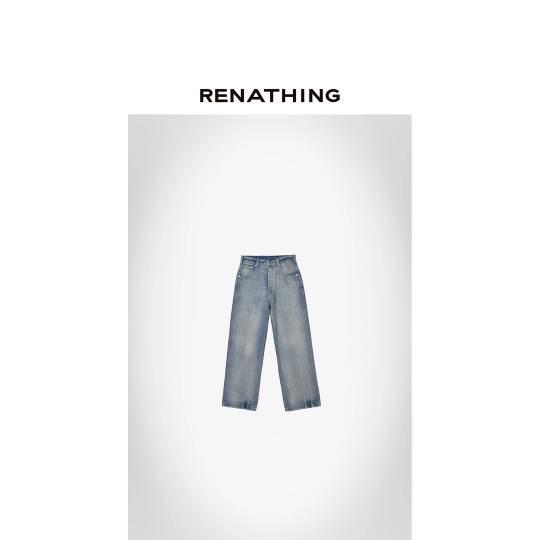 【RENATHING】浅牛直筒牛仔裤