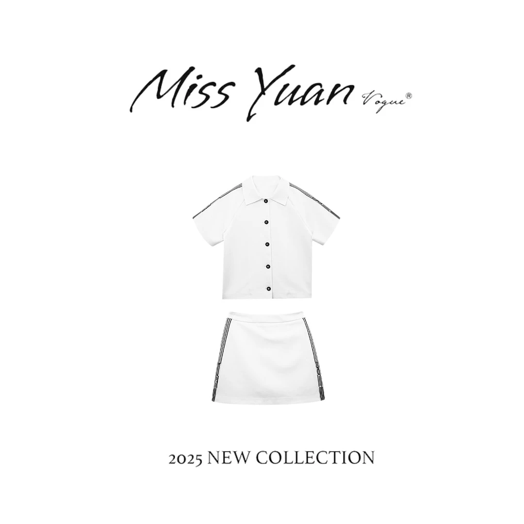 M.Y. 媛总 “莱赛尔”夏款时尚短裙套装女1MY5352D白色