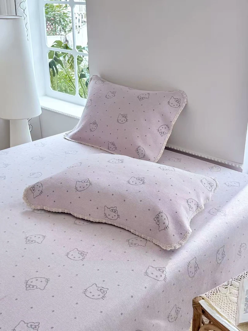 韩国花边夏季纱布凉席三件套尺寸230*250四季通用