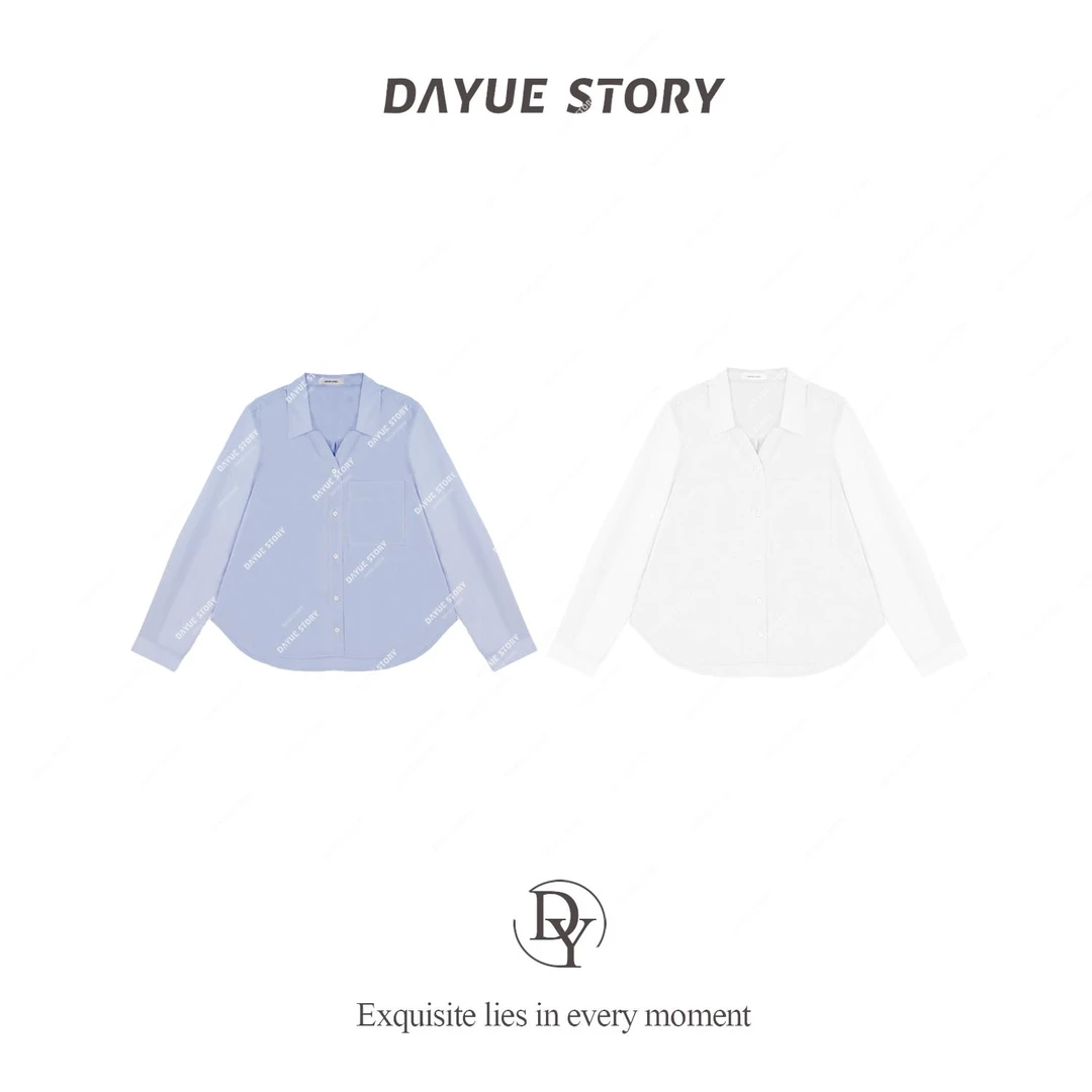 DAYUE【爱琴海】气质显瘦~出门都被夸好看！韩版V领时尚百搭衬衫