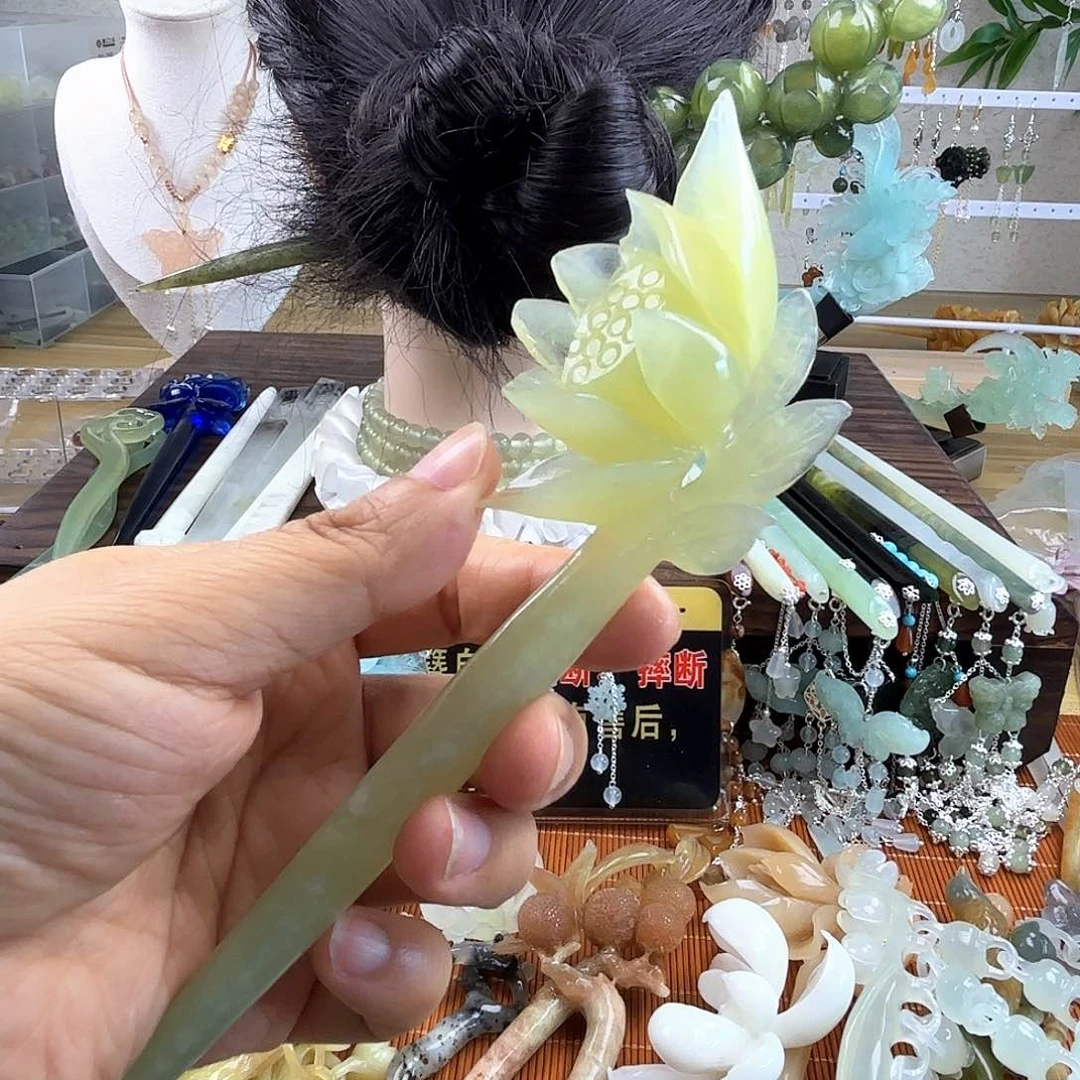 蛇纹石玉合金发饰