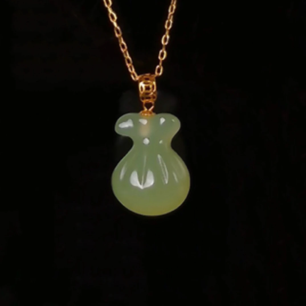 【18k金袋袋有钱】天然和田玉袋袋有钱袋 精品品质珠宝 约18×14×8