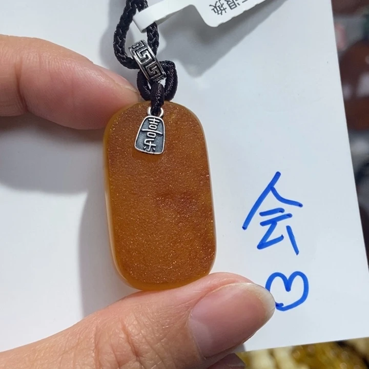 定制琥珀未镶嵌琥珀蜜蜡吊坠项链