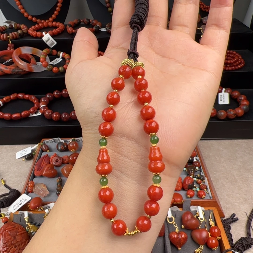 南红玛瑙未镶嵌（葫芦挂件绳、锁骨链7+）