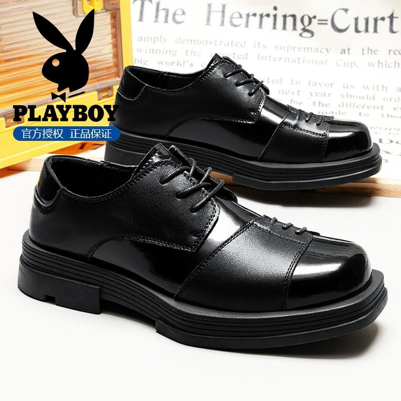 花花公子男鞋2025新款冬季青少年休闲百搭马丁鞋户外低帮工装皮鞋