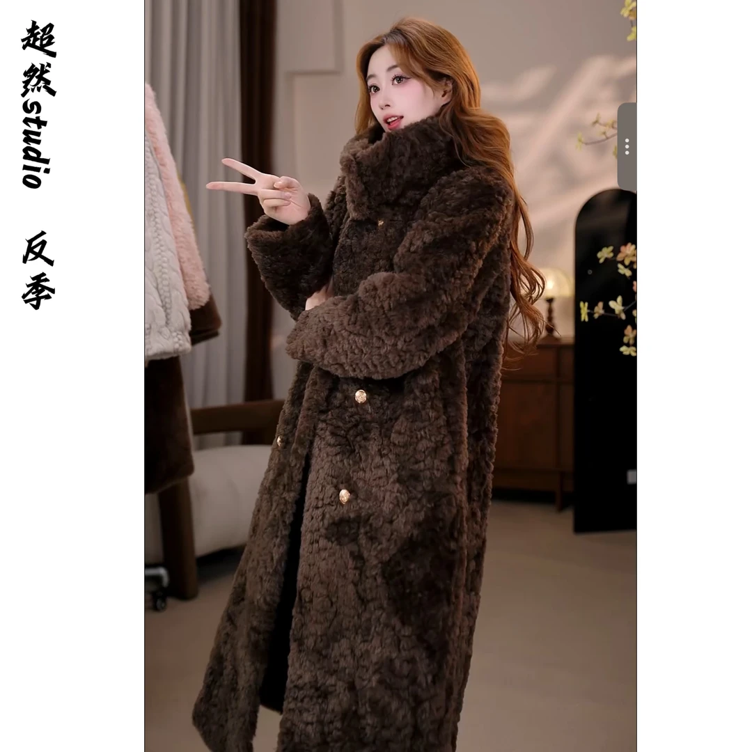 【 凛冬恋歌】2025年秋冬新款宽松中长款皮毛大衣0107