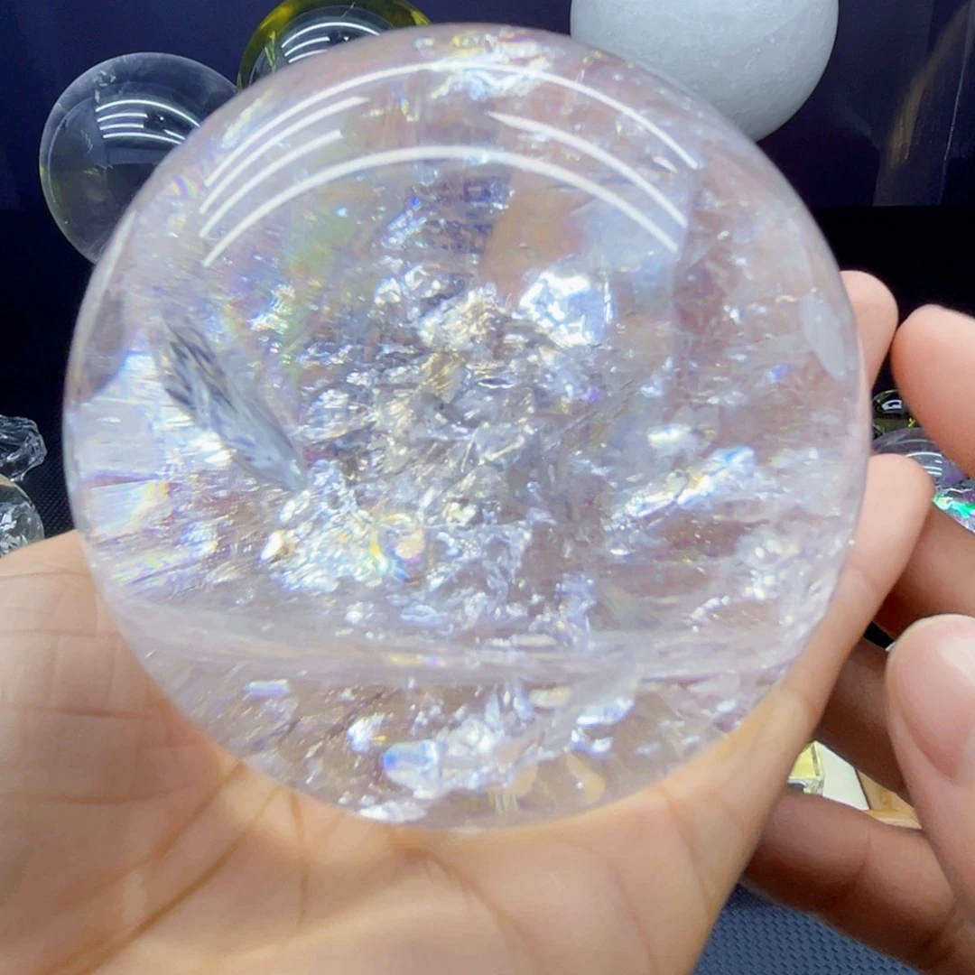 水晶珠宝半成品银S925镶嵌7.54公分