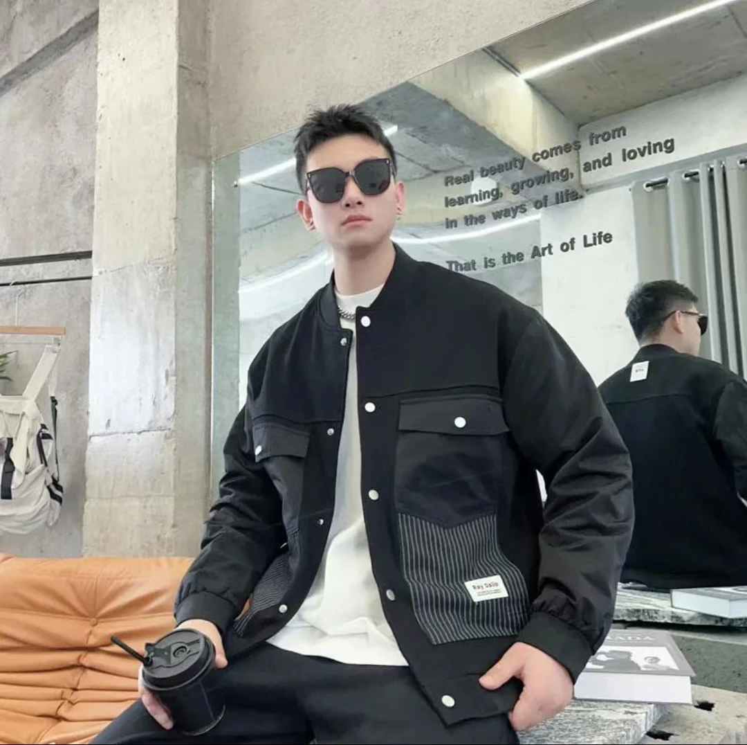 【刘哥严选】2454 0028秋冬新款加绒圆领棒球服保暖外套