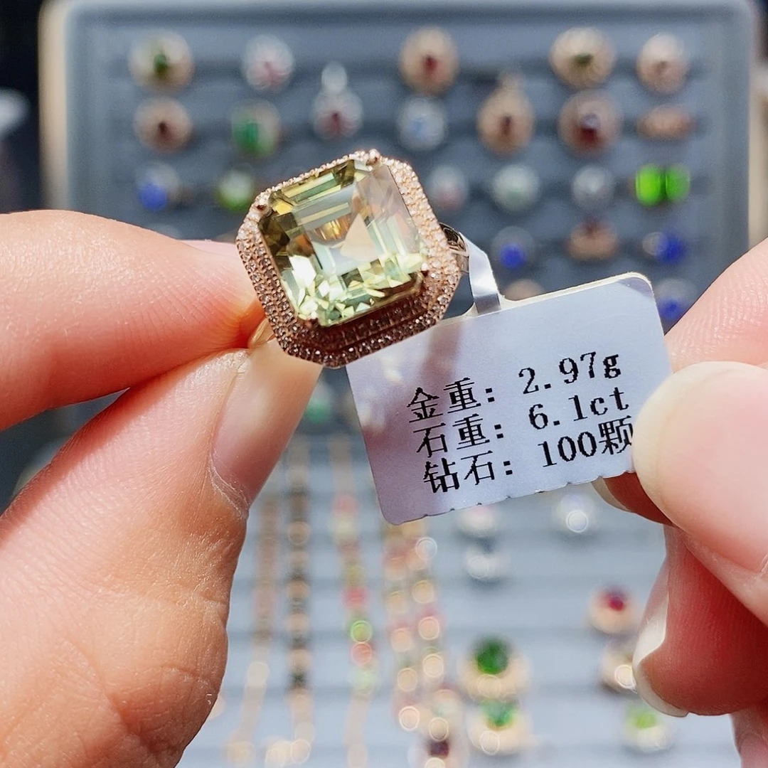 碧玺戒指18K金镶嵌6.1c t