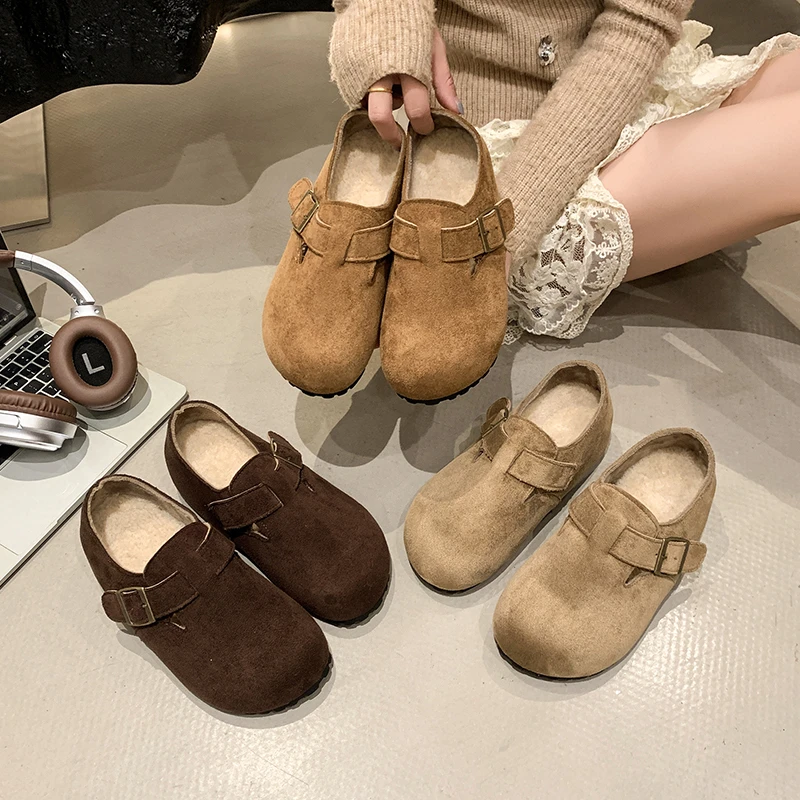 (现货）新款加绒保暖美拉德勃肯鞋子女款女冬季小个子勃肯鞋加绒