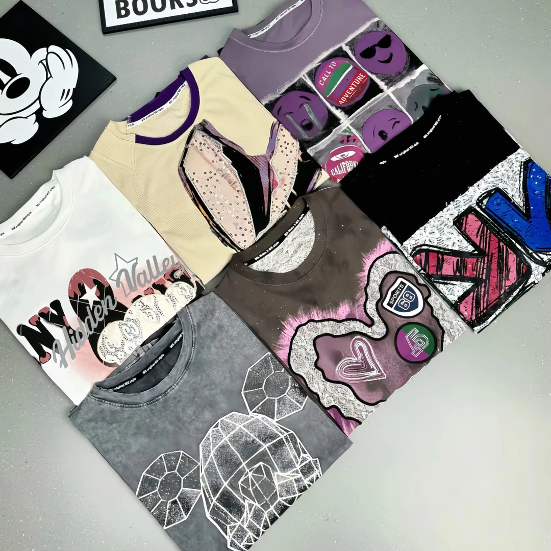 【T001-G091】情侣纯棉短袖T恤 男女同款宽松夏季半袖上衣