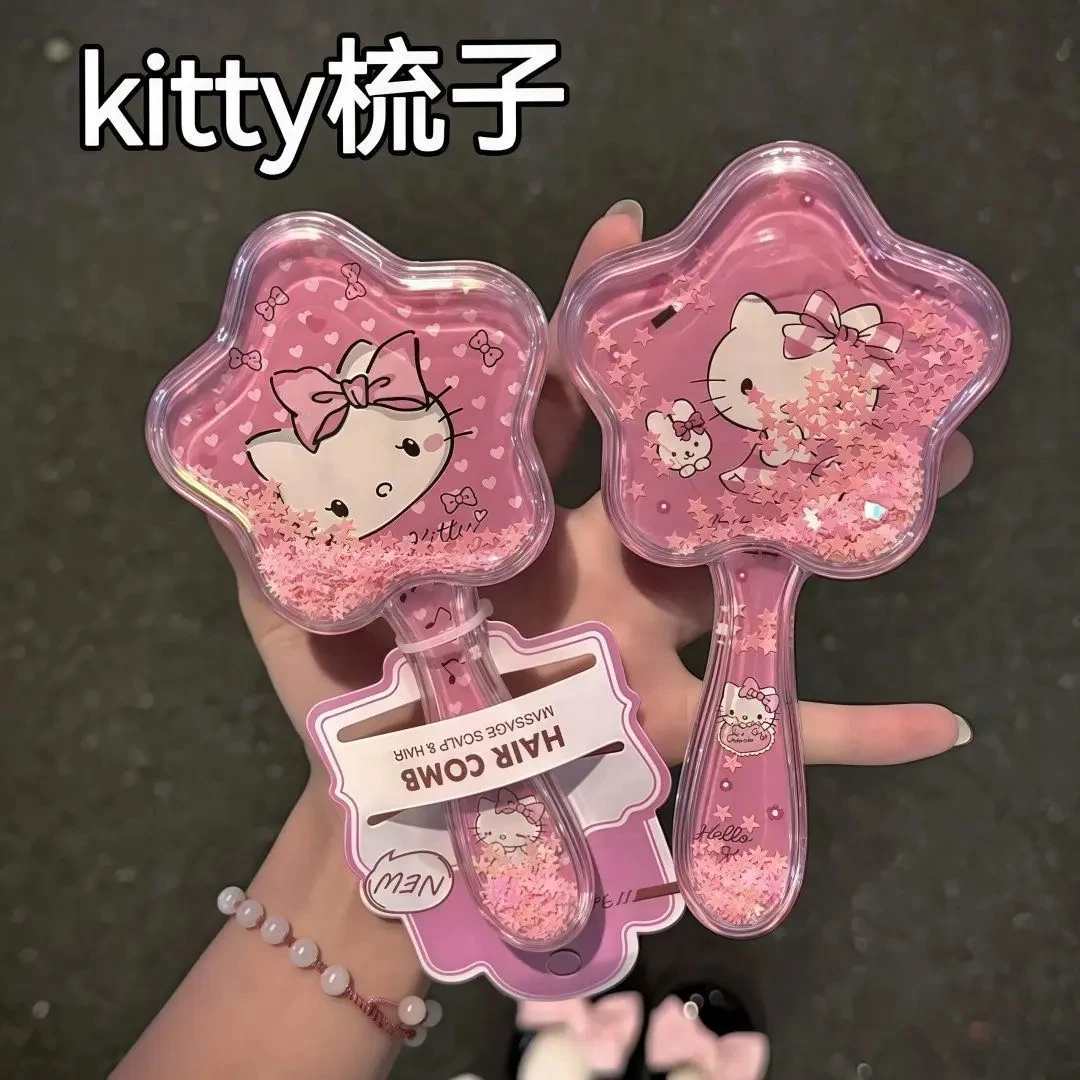 可爱气垫梳子猫咪装饰摇摇贴纸便捷气便携梳按摩梳顺发家用防静电