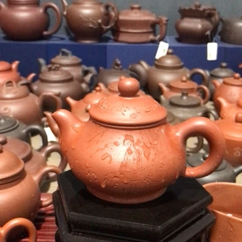 紫砂茶壶红清水潘壶