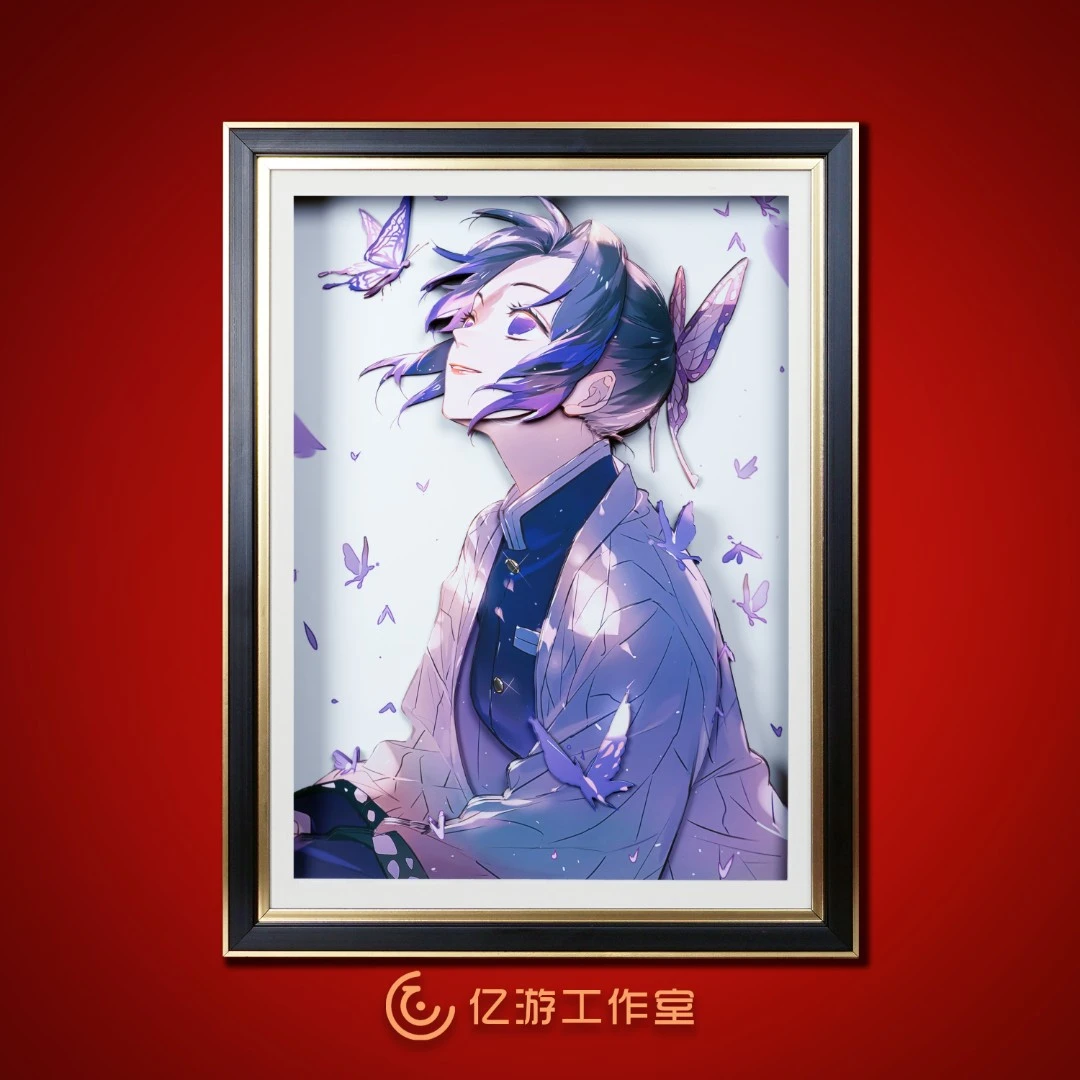 鬼灭之刃蝴蝶忍3D立体工艺画客厅卧室玄关装饰画挂画壁画动漫礼物